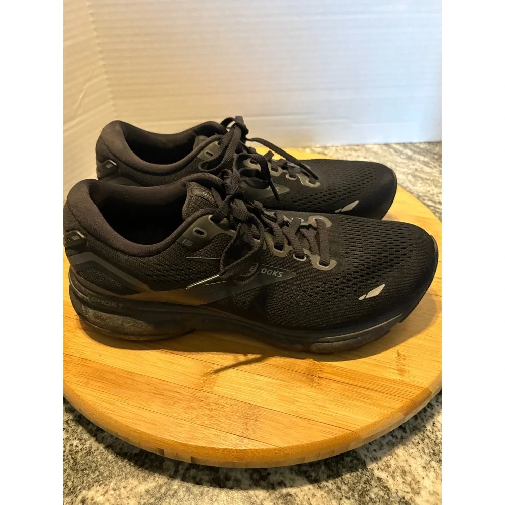 Brooks Ghost 15 Mens Running Shoes Black Neutral Cushion Trainers 1103931D072